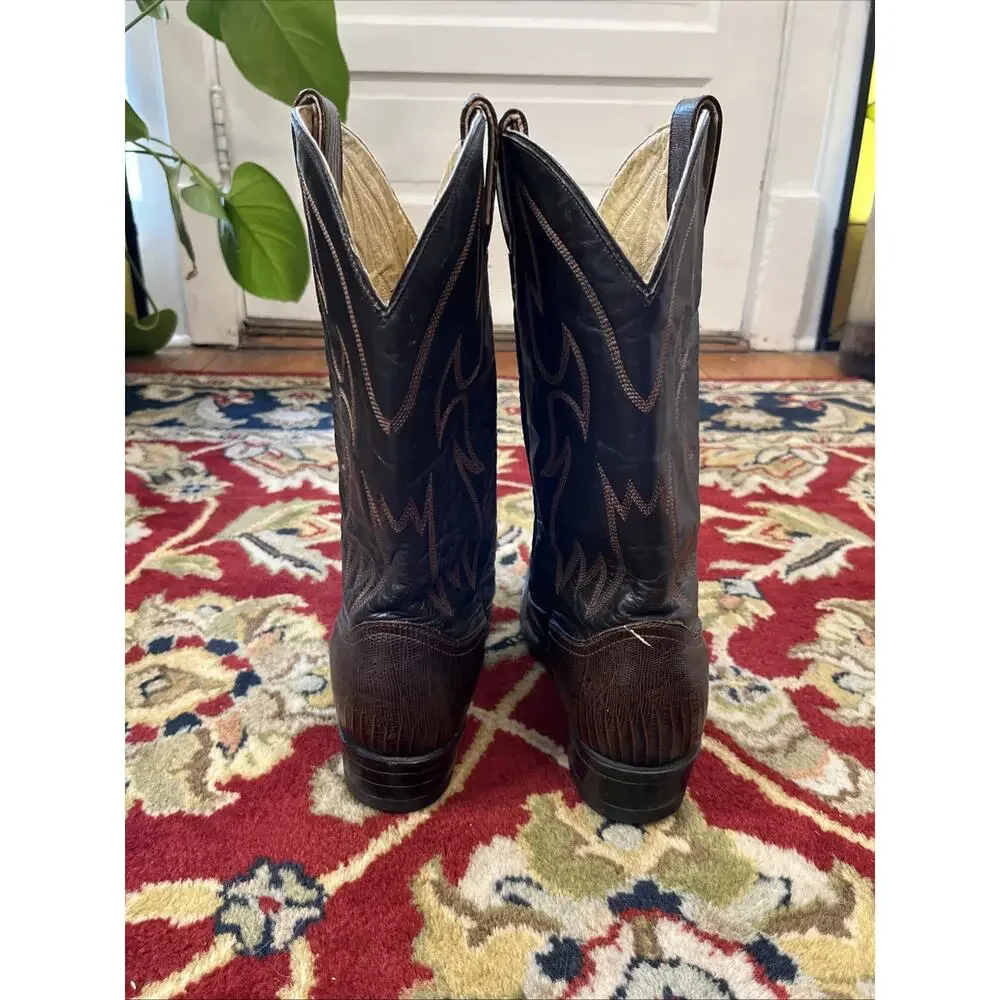 Billy Boots Mens Cowboy Western Boots Embossed Leather US 8 Mex 27 Crocodile